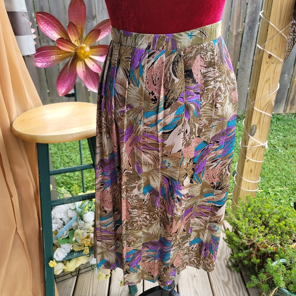 Printed Pleated Skirt